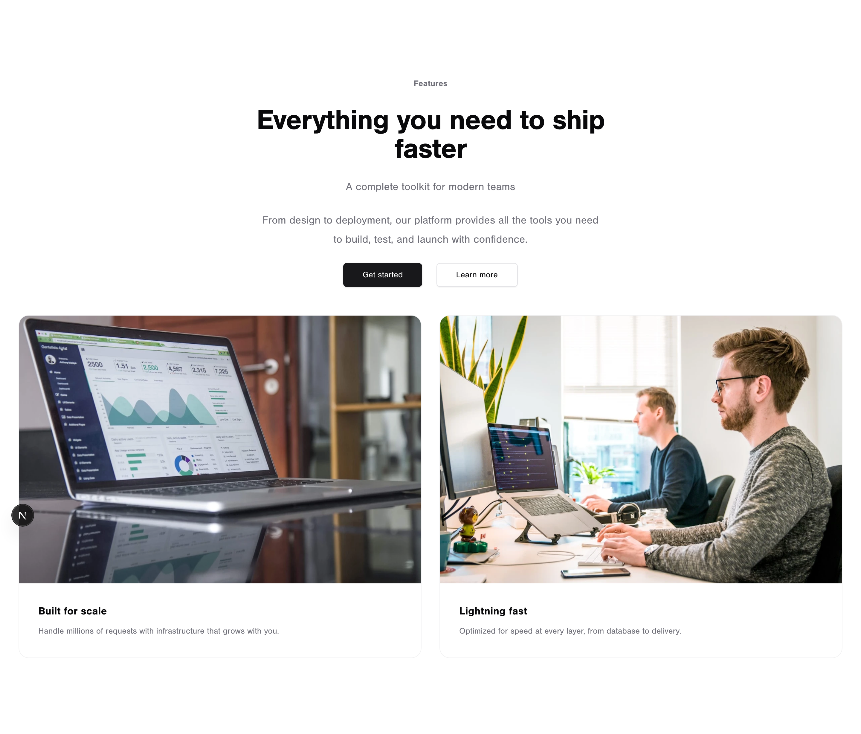 Feature Cards Grid preview